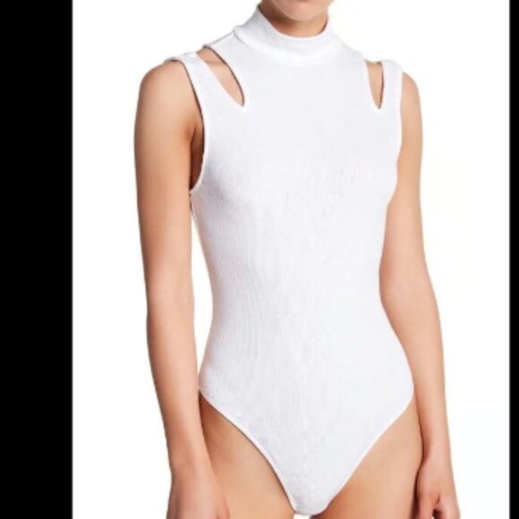 Free People shoulder cutout Bodysuit - Sz S - Picture 1 of 5